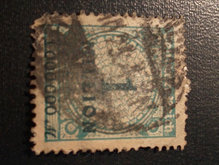 2 selos Alemanha 1923 -hiperinflação -1 milhão e 200 Marcos sobrecarga*