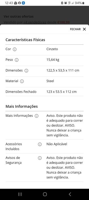 Carrinho pasdeio gémeos