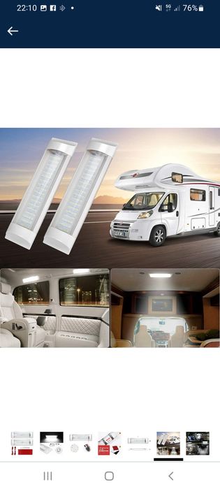 Plafond Led retangular 12V com interruptor (Autocaravana / Campervan)