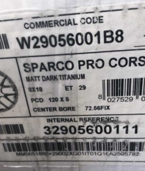 oz sparco pro corsa  5x120  felga dostępna jedna sztuka