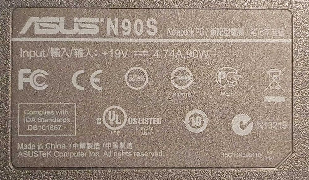 Laptop ASUS model N90S