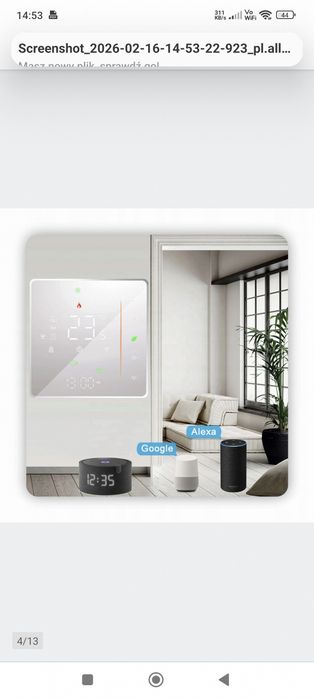 Termostat pokojowy WiFi czarny