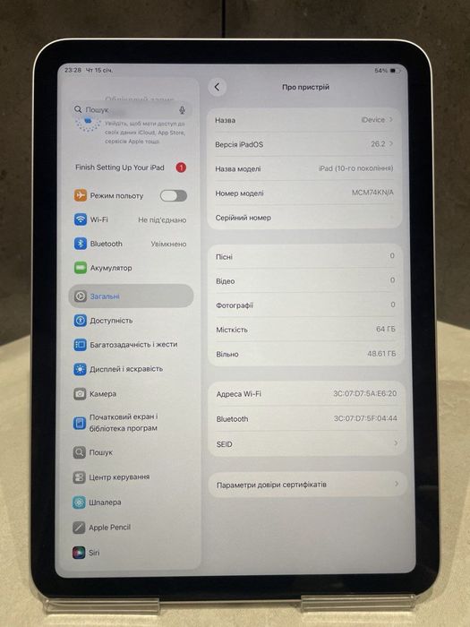 Планшет ipad 10 a2696 64GB ROM! D1005