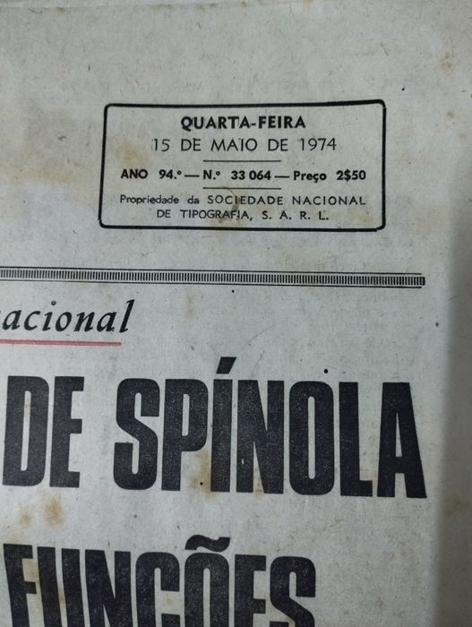 Jornal "O Século" de 15 de Maio de 1974