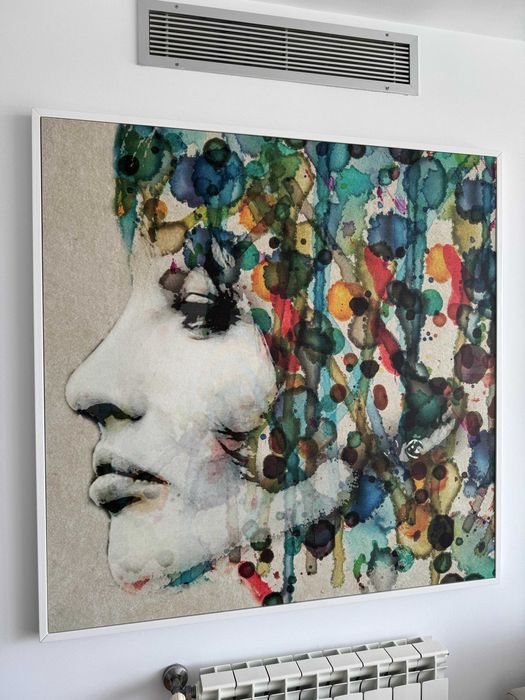 Quadro 120cm x 120cm com moldura branca de madeira (Interdesign)