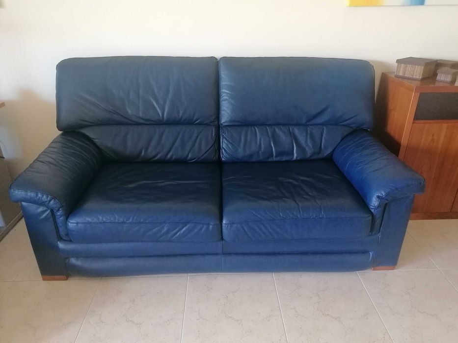 Sofá Cama  Pele/Couro Verdadeiro