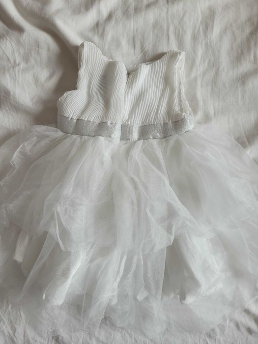 Sukienka biała chrzest komunia Smyk 80