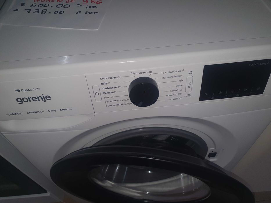 Maquina de lavar roupa gorenje 9kg  NOVO!