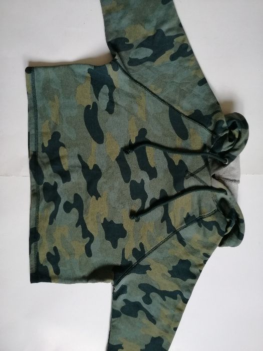 H&M HM Divided bluza krótka moro z kapturem roz S - jak nowa