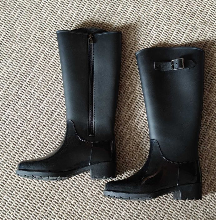 Kalosze czarne gumowce rozmiar 36 na zamki jak nowe