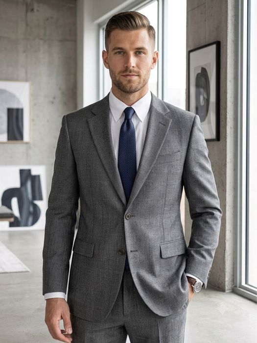 Чоловічий класичний костюм armani collezioni оригінал в клітинку сірий вовняний розмір 50 (l)