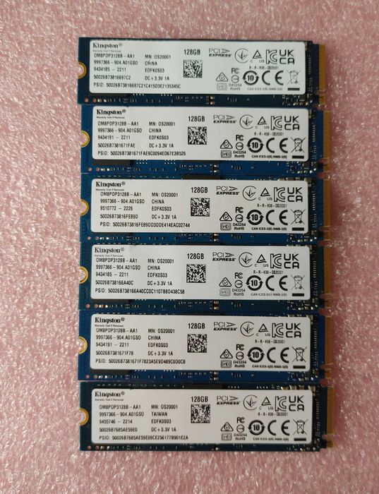 128Gb m.2 NVMe Pci-e tlc OM8PDP3128B-AA1 Kingston ssd диск: 449 грн ...