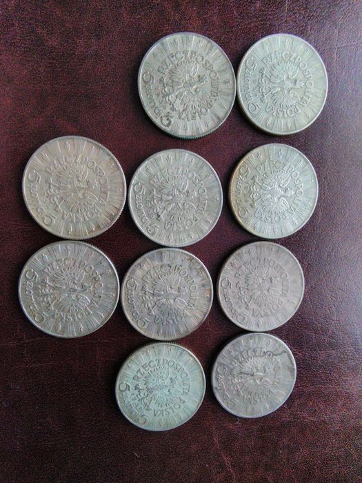 5 zł Piłsudski mix roczników srebro