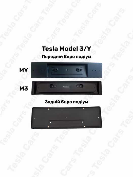 Подіум під Європейський номерний знак Tesla Model 3/Y Подиум под европейские номера Tesla Y  1493099-00-B 1096834-00-B 1096848-00-B 1147416-00-C