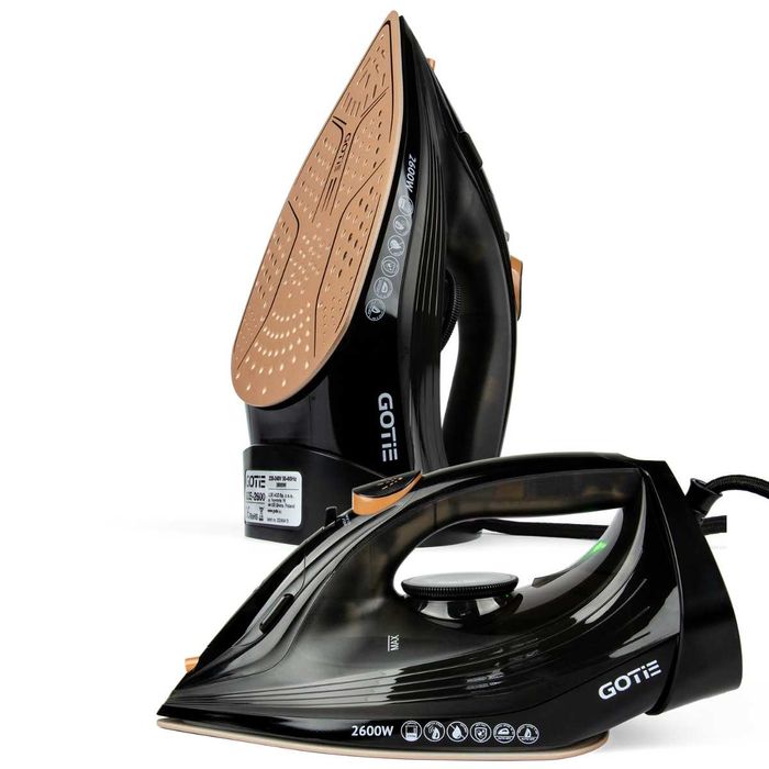 Żelazko GOTIE GZE-2600 Mocne 2600 W Ceramiczna stopa Strażak