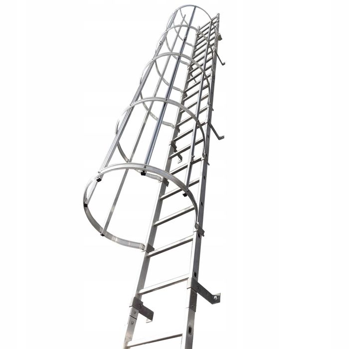 Drabina pionowa elewacyjna z koszem NA WYMIAR