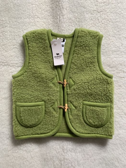 Kamizelka dziecięca bezrękawnik dziecięcy alwero merino green dla chłopca i dziewczynki