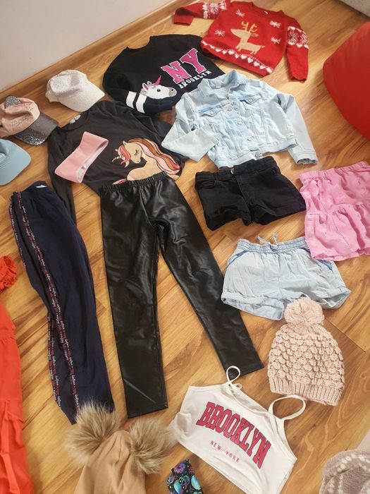 Paka 128-134, bluzy,katana,spodenki