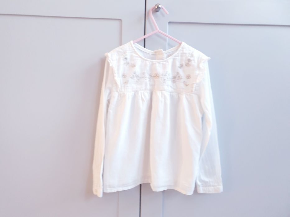 Biała haftowana bluzka koszula Strefa  122 128