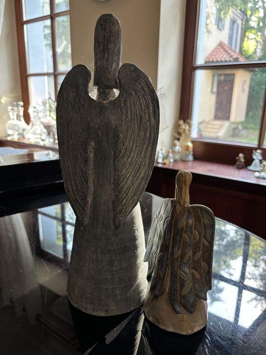Anioły ceramiczne blekitne 2 sztuki