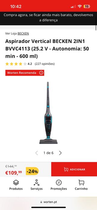 Aspirador BECKEN 2EM1