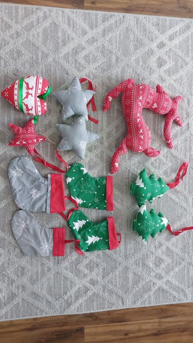 Ozdoby świąteczne zawieszki na choinkę  hand made
Cały komplet