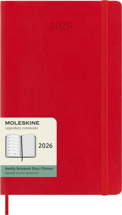 Kalendarz 2026 12M Moleskine L tygodniowy miękka oprawa Scarlet red 13x21cm. Moleskine. Nowy Produkt