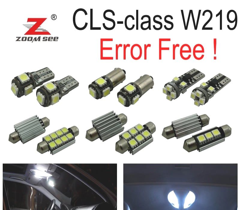 KIT COMPLETO DE 27 LÂMPADAS LED INTERIOR MERCEDES CLS W219 C219 CLS280 CLS300 CLS350 CLS550 CLS55AMG
