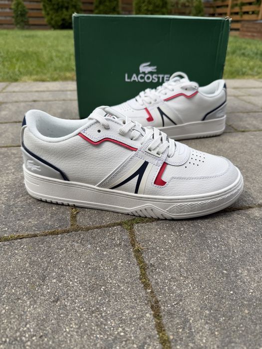 Lacoste snekersy meskie skorzane L001 białe r43