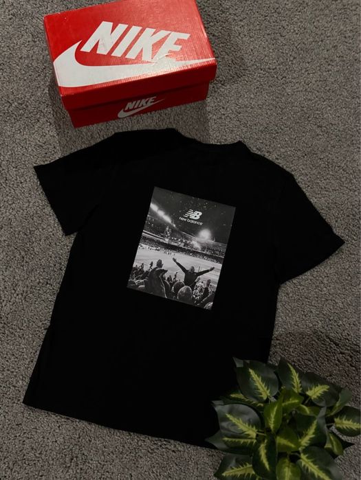 Футболка New Balance / Чорна Футболка Нью Беланс Стадіон / Футболка НБ