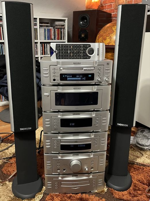 Wieża 5 Elementów z Minidisc Thomson Universum z Kolumnami i Pilotem