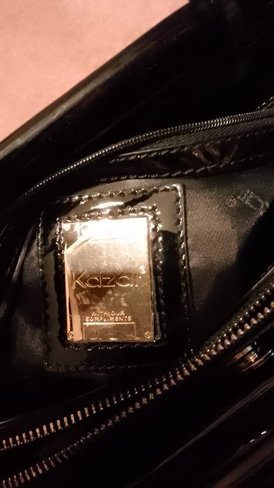 Torebka KAZAR stan dobry plus czarna lakierowana
