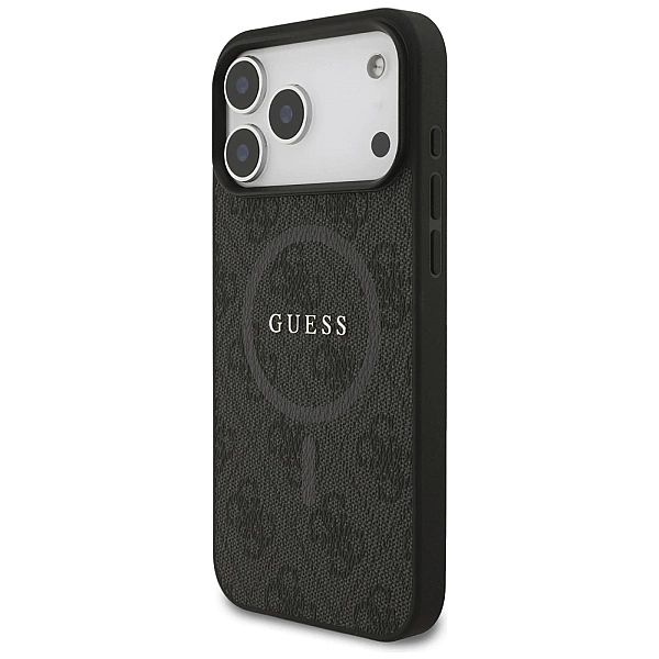 Etui Guess 4G Ring Classic Logo MagSafe do iPhone 17 Pro Max - czarne