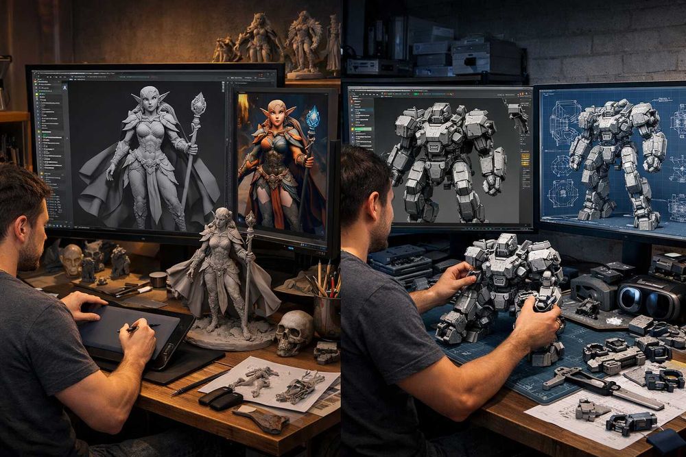 3д моделі художнього і технічого напрямку