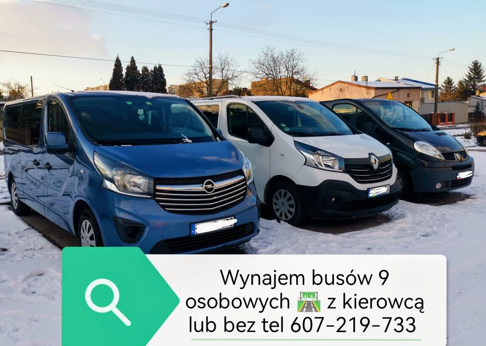 Wynajem busów 9 osobowych. Atrakcyjne ceny! Przewóz osób. Box dachowy