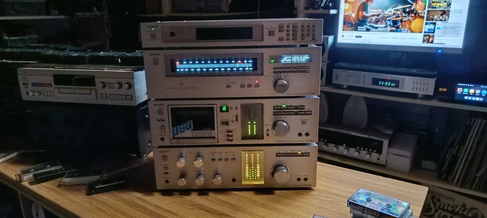 Стійка Sony  tape TC‐U60 -stereo amplifier- TA‐636 -FM-AM tuner ST‐636- timer PT-79R