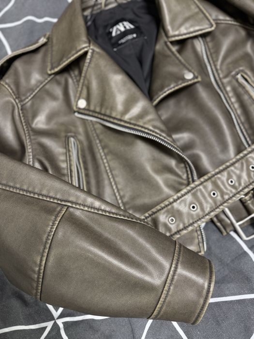 Нова Шкіряна куртка ZARA M жіноча (косуха)