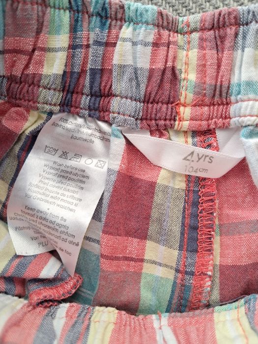 Szorty, krótkie spodenki chłopięce w kratkę, rozm.104, Pepco