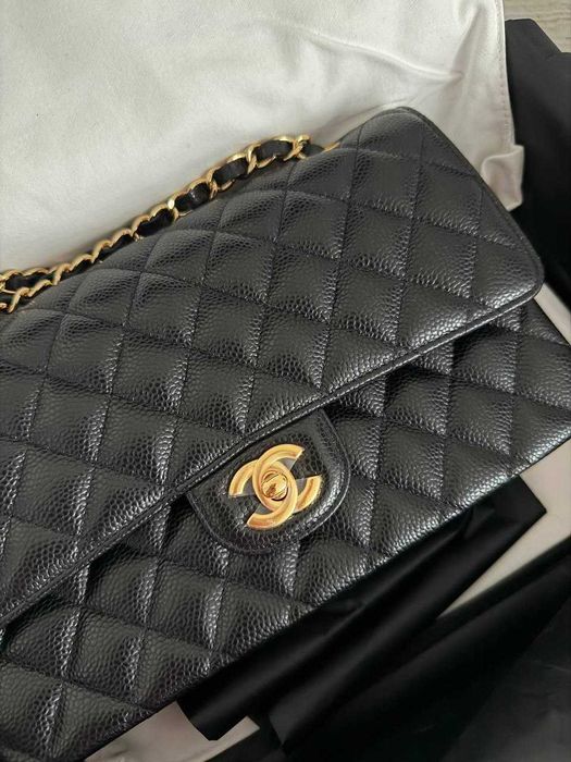 Сумка Шанель Chanel в ікрі золота і срібна фурнітура в наявності