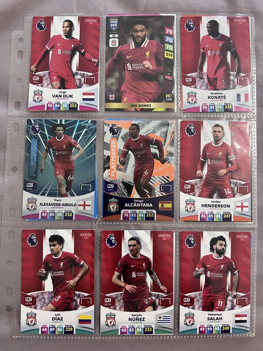 Футбольні карточки panini, topps, Ліверпуль ( Liverpool)