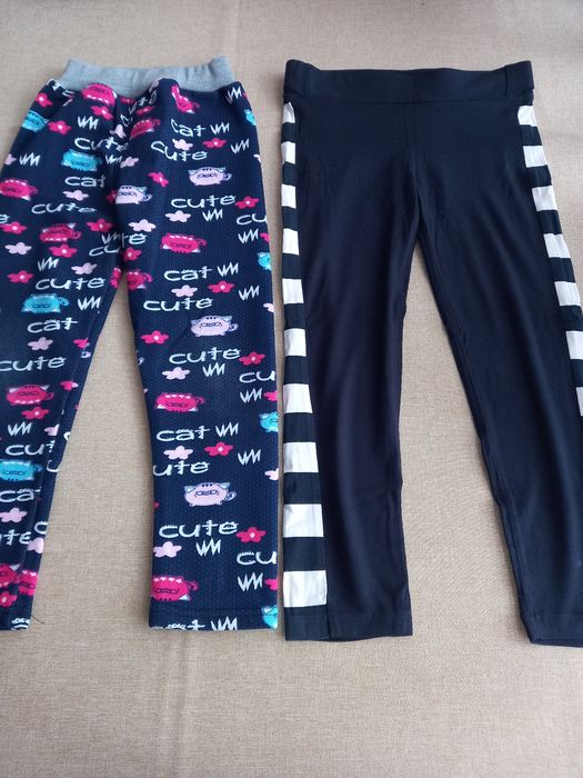 Legginsy dziewczęce ocieplane, rozmiar 110, Zestaw