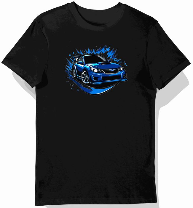 Koszulka męska czarna z gwiezdnym motywem Subaru XL