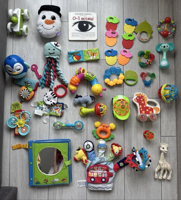 Пакет дитячих іграшок, жирафа Софі, mothecare, tiny love , playgro