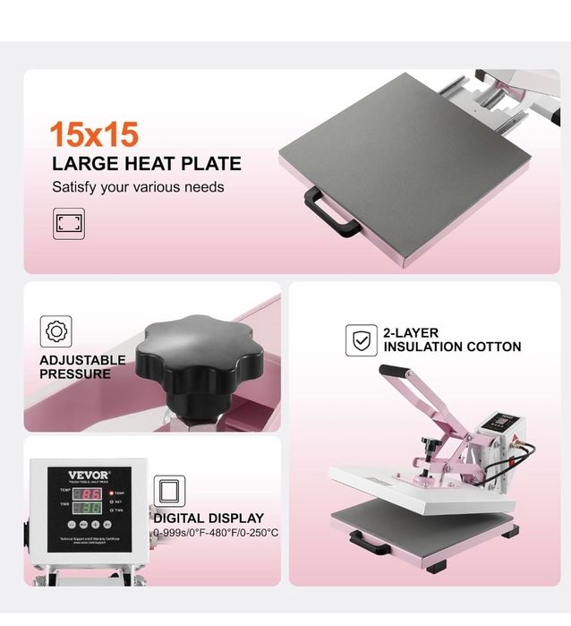 Prensa Térmica rosa