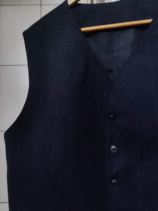 Bezrękawnik XL elegancki szary siwy męski do garnituru opinający czarn