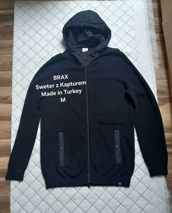 Bluza Sweter Brax Made in Turkey na Zamek z Kapturem M-L