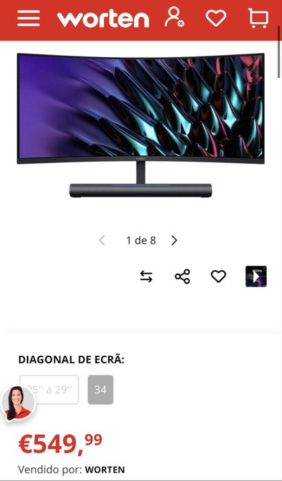 Monitor Curvo ultra wide Huawei MateView GT 34"