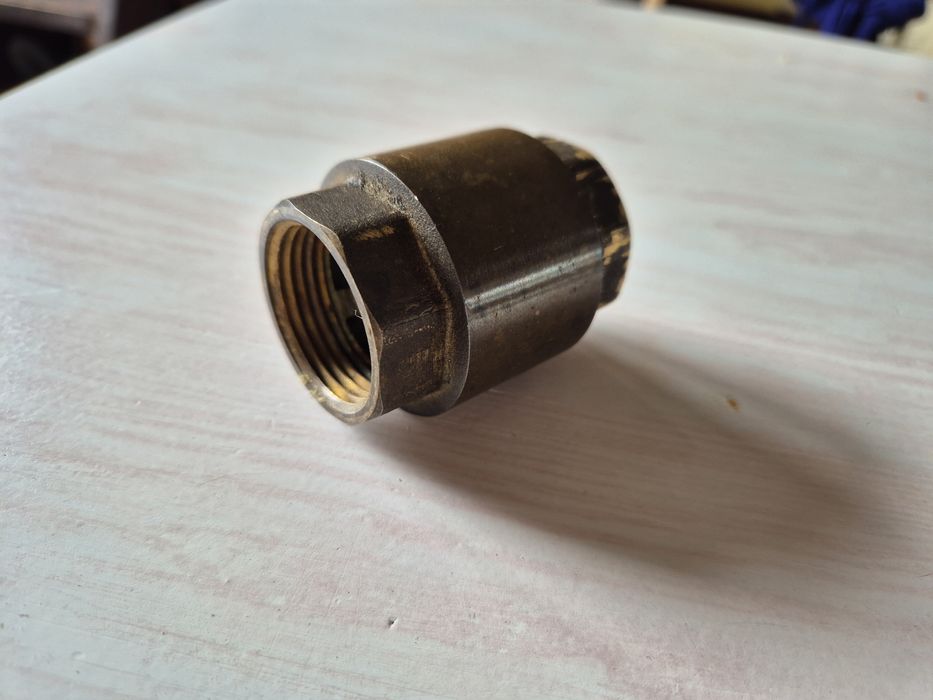 Mufa mufka Mosiądz mosiężna mosiężny 1 cal gruba porządna 2x gwint wew