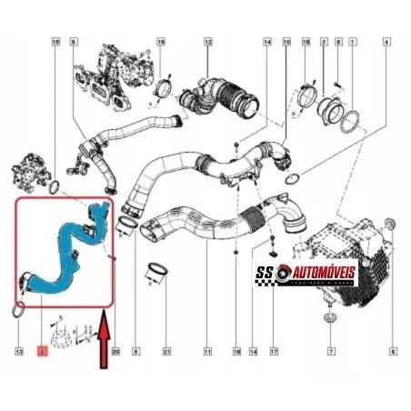 Tubo Intercooler Novo Renault Clio 4 IV Captur Dacia 1.2 TCE 144600492