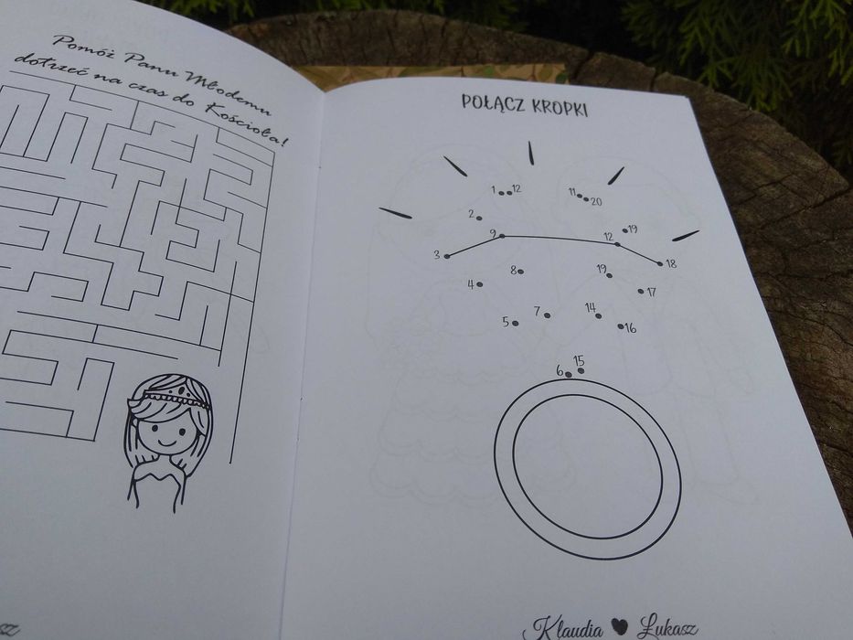 Kolorowanki weselne*ślubne*weselna książeczka zabaw*dla dzieci